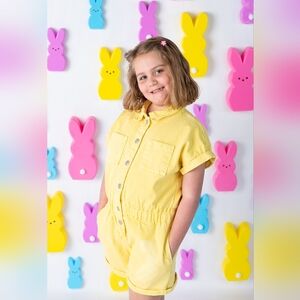 Yellow Denim Girls Cat & Jack One Piece Jumper Size 10